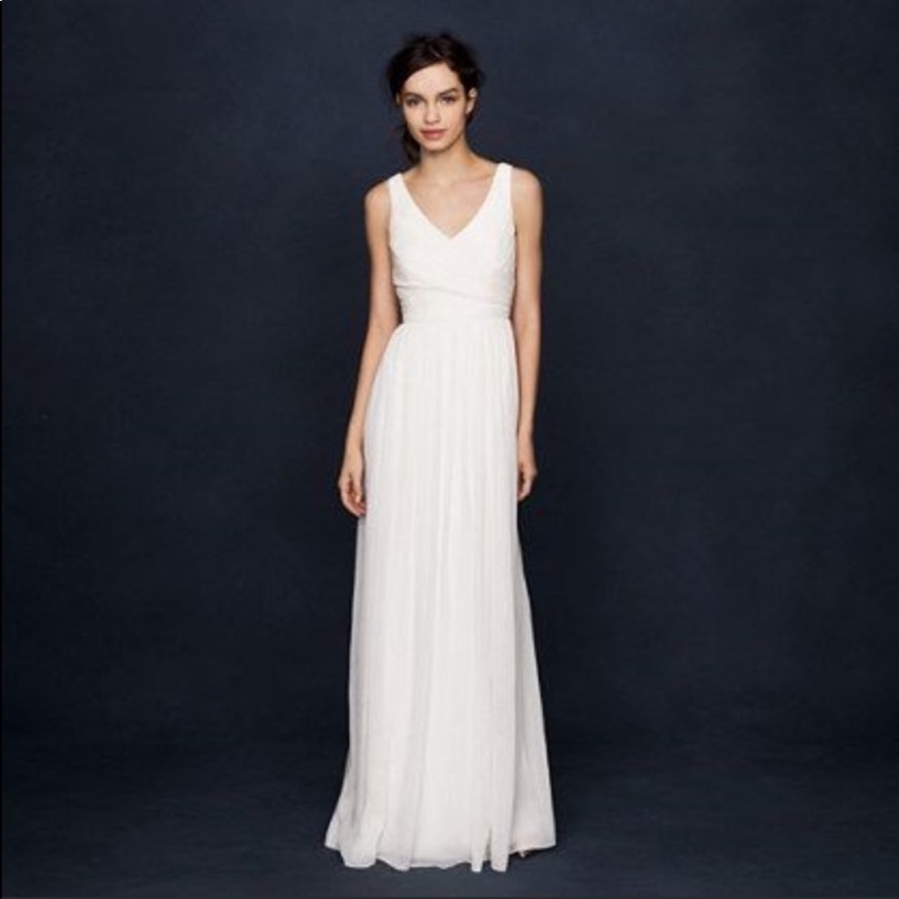 NWT J Crew Heidi Silk Chiffon Wedding Gown in Ivory